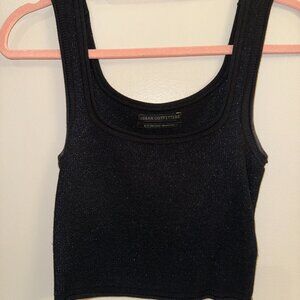 Urban Outfitters Black Sparkly Cropped Tank Size Small